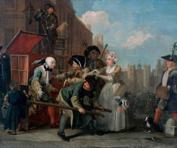 The Rake Arrested, Going To Court by William Hogarth