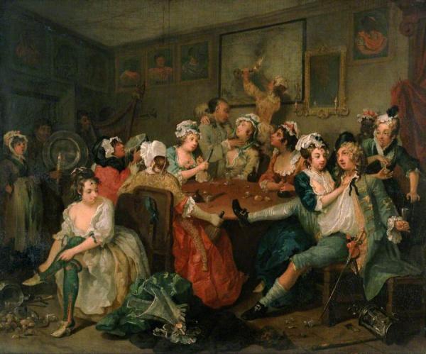 The Rake At The Rose Tavern by William Hogarth