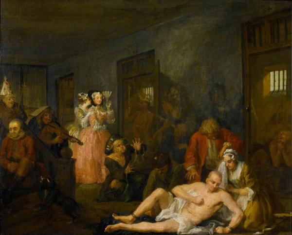 The Rake In Bedlam by William Hogarth