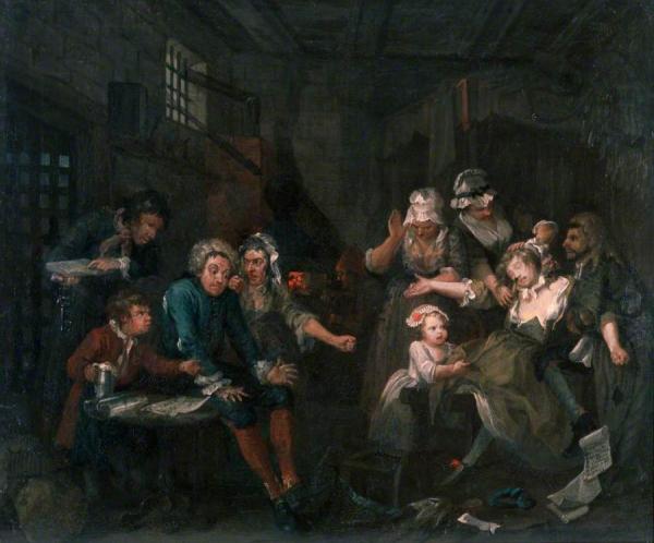 The Rake In Prison by William Hogarth