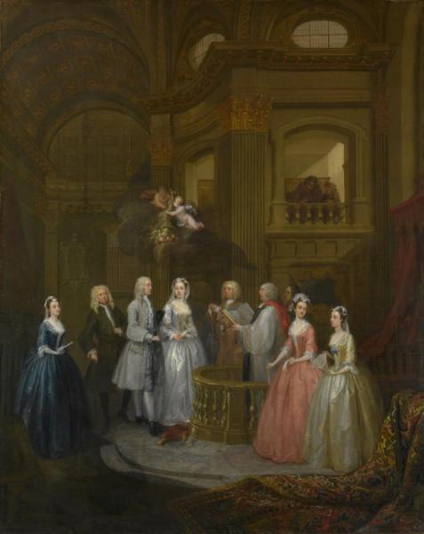 The Wedding Of Stephen Beckingham And Mary Cox by William Hogarth