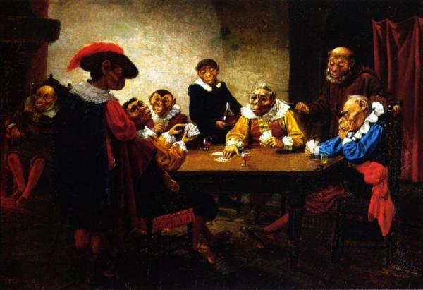 The Poker Game by William Holbrook Beard