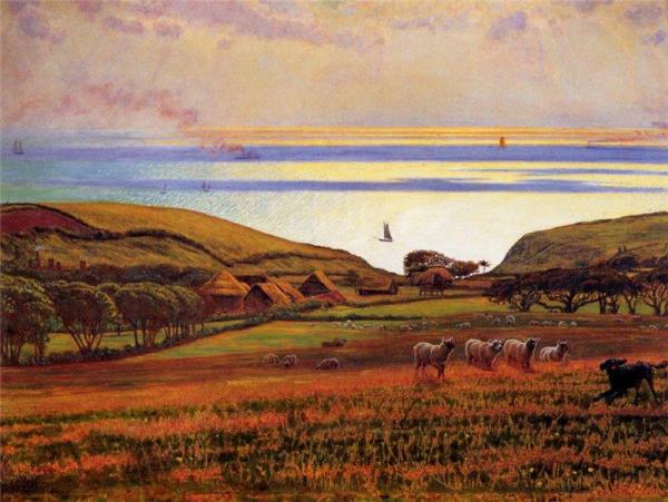 Fairlight Downs, Sunlight On The Sea by William Holman Hunt