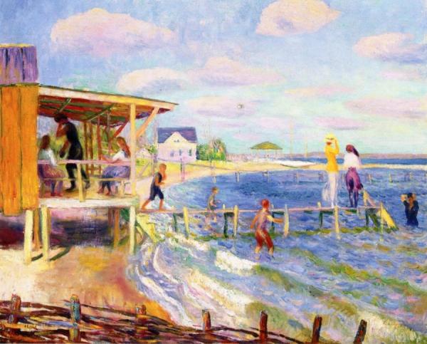 Bath House, Bellport by William James Glackens