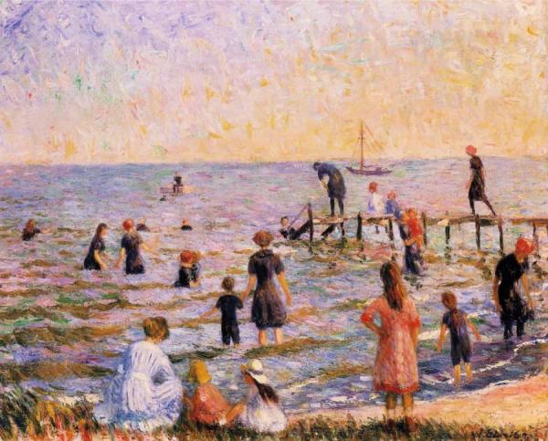 Bathing At Bellport, Long Island by William James Glackens