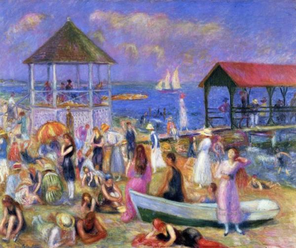 Beach Scene, New London by William James Glackens