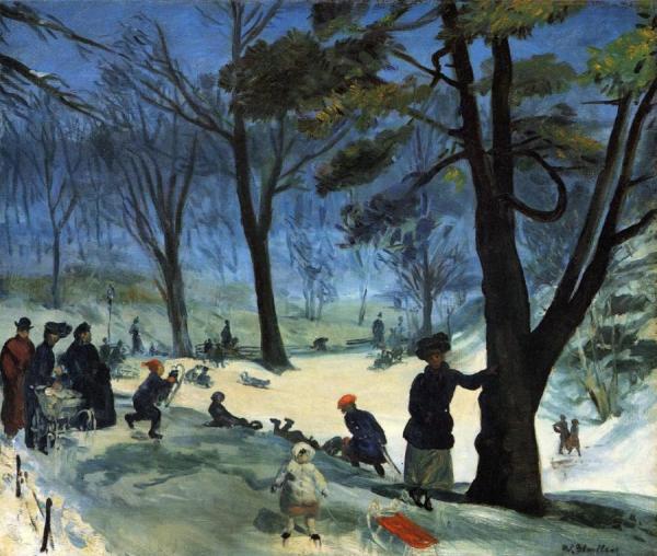 Central Park In Winter by William James Glackens