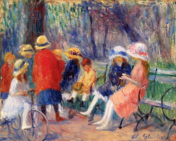 Children In The Park by William James Glackens Oil Painting Reproductions
