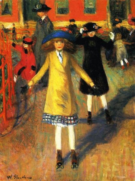 Children Roller Skating by William James Glackens