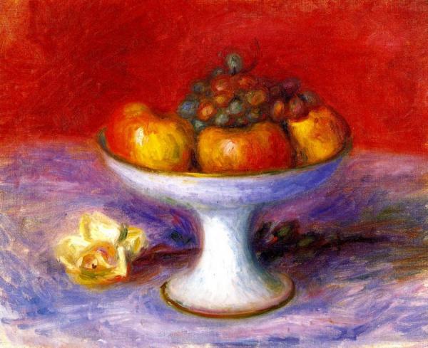 Fruit And A White Rose by William James Glackens