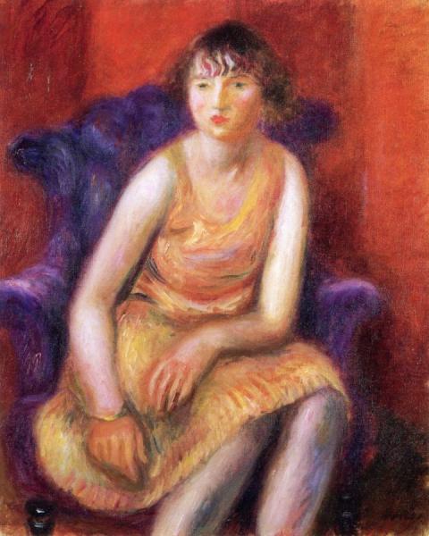 Girl In Yellow Dress by William James Glackens