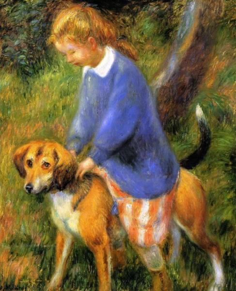 Lenna With Rabbit Hound by William James Glackens