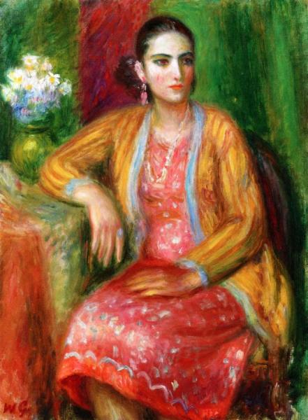 Luisa In A Pink Dress by William James Glackens