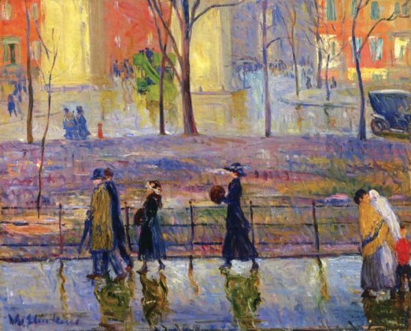 March Day, Washington Square by William James Glackens