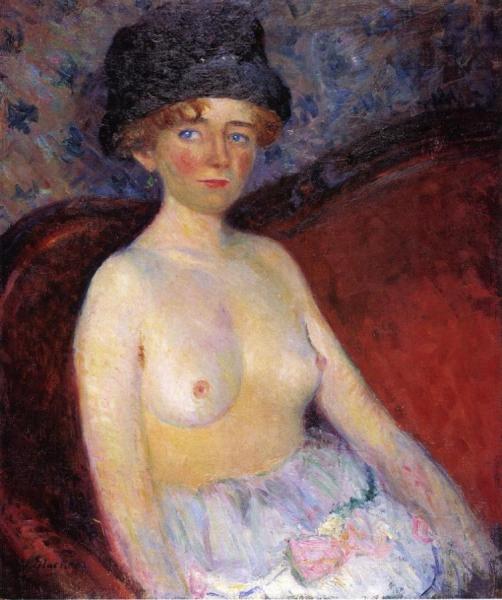 Nude With Hat by William James Glackens