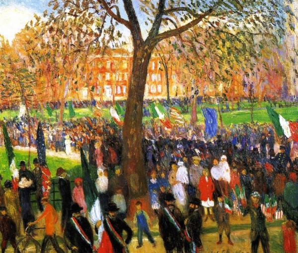 Parade, Washington Square by William James Glackens