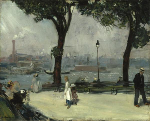 Park On The River by William James Glackens