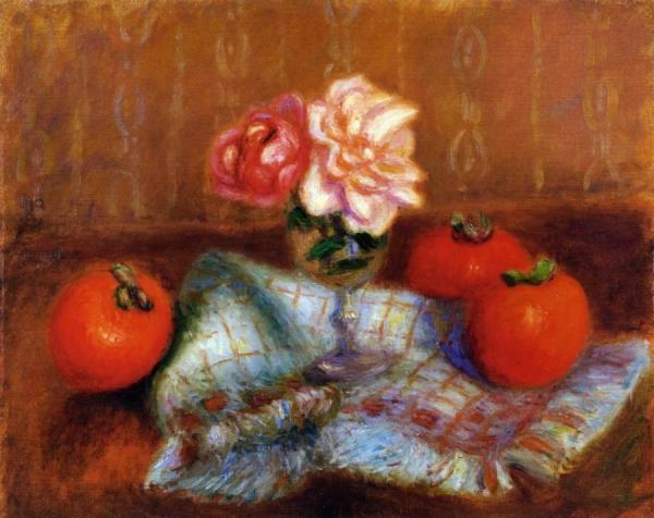 Roses And Perimmons by William James Glackens