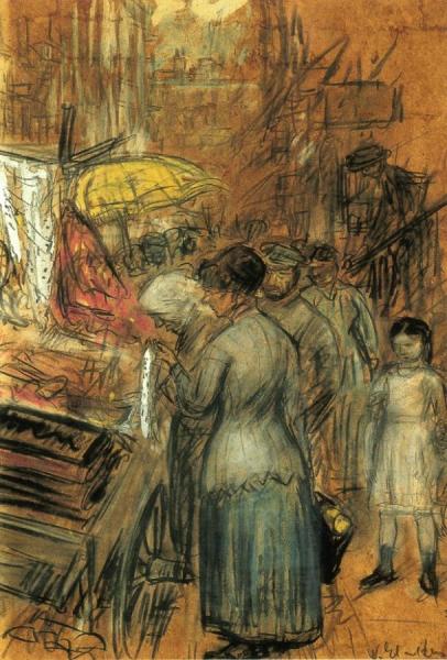 Scene On The Lower East Side by William James Glackens