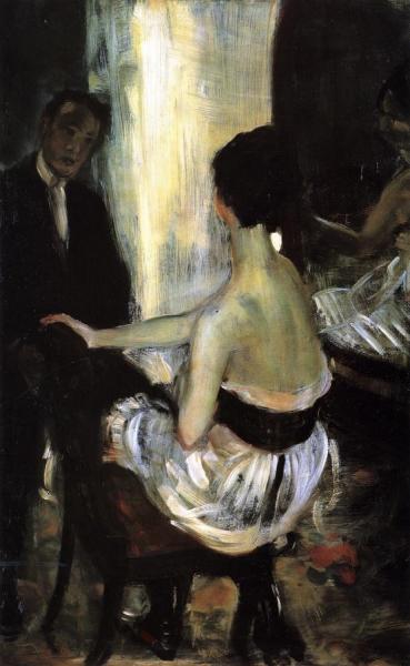 Seated Actress With Mirror by William James Glackens