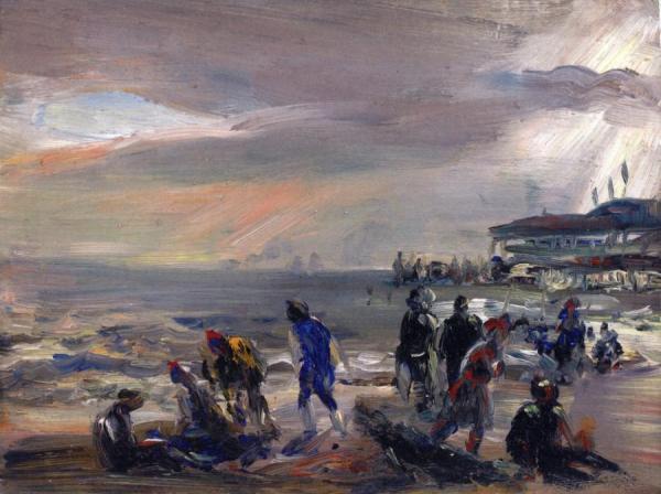 Storm Over The Beach by William James Glackens