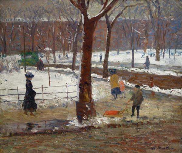 Washington Square, Winter by William James Glackens Oil Painting Reproductions