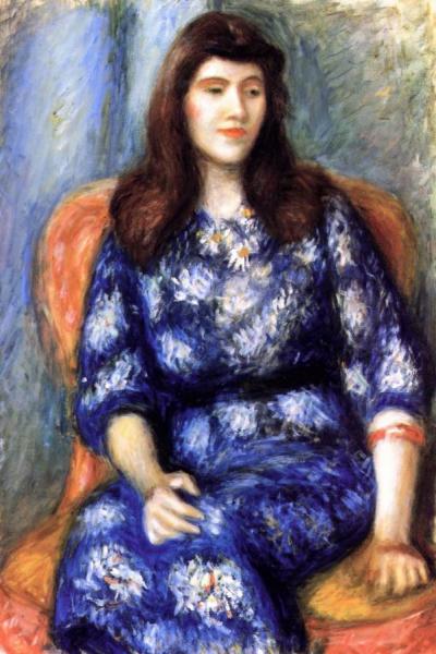 Woman In Blue Dress by William James Glackens