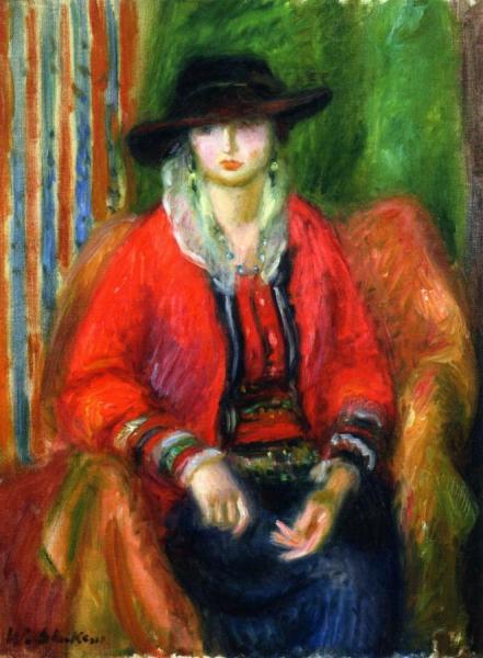 Woman In Red Jacket by William James Glackens