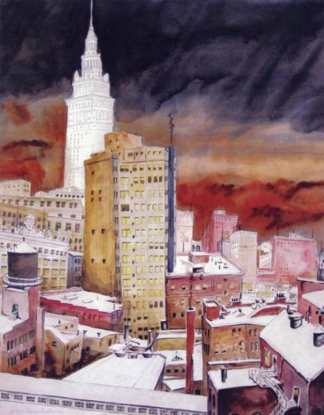 Cleveland Snow (also Known As Terminal Tower) by William Joseph Eastman Oil Painting Reproductions