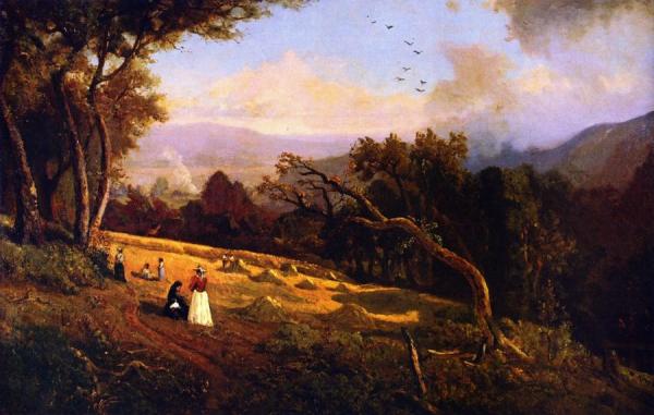 Pastoral Hillside Scene by William Keith