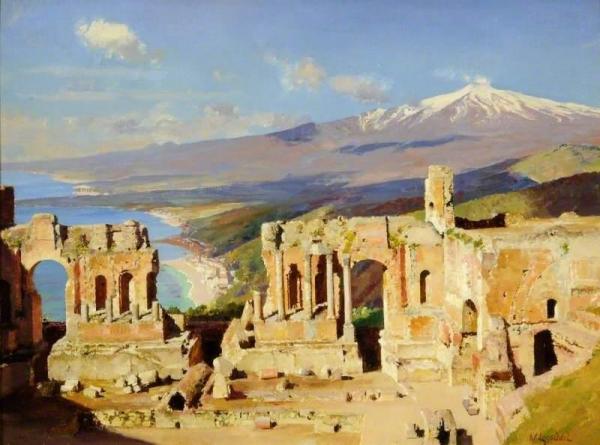 The Greek Theatre, Taormina, Sicily by William Logsdail Oil Painting Reproductions