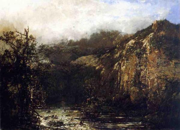A Mountain Stream From The Foot Of Mt. Carter, New Hampshire by William Louis Sonntag Oil Painting Reproductions
