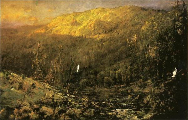 A Wooded Mountain Landscape by William Louis Sonntag Oil Painting Reproductions