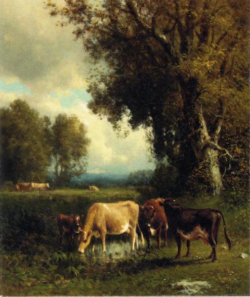 Cows In The Meadow by William M. Hart