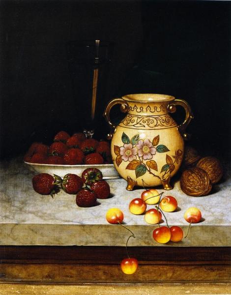 Still Life With Queen Anne Cherries by William Mason Brown