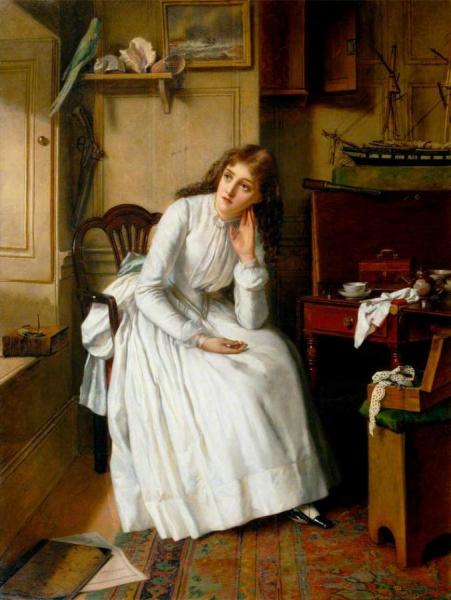 Florence Dombey In Captain Cuttle's Parlour by William Maw Egley