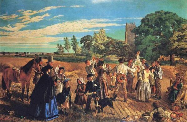 Hullo, Largess! A Harvest Scene In Norfolk by William Maw Egley