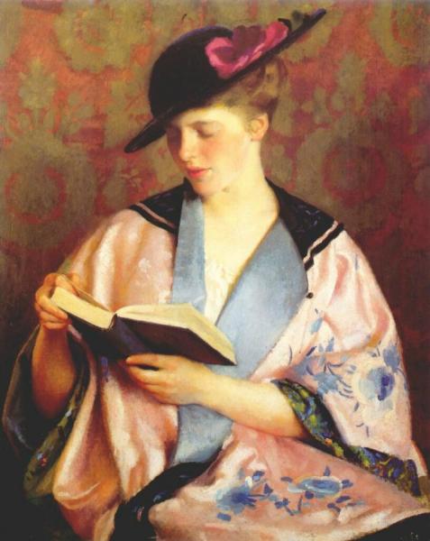 The Blue Book by William Mcgregor Paxton Oil Painting Reproductions