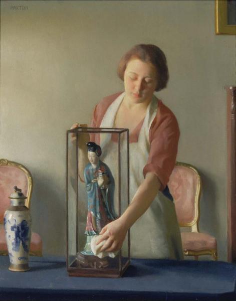The Figurine by William Mcgregor Paxton Oil Painting Reproductions