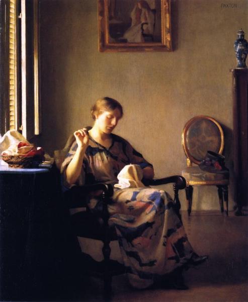Woman Sewing by William Mcgregor Paxton