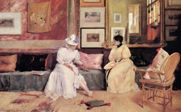 A Friendly  Visit by William Merritt Chase