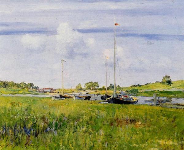 At The Boat Landing by William Merritt Chase