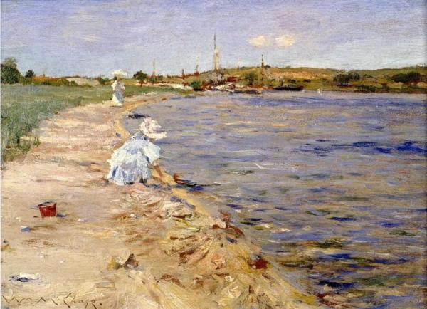 Beach Scene - Morning At Canoe Place by William Merritt Chase