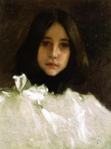 Head Of A Girl by William Merritt Chase