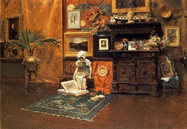 In The Studio by William Merritt Chase