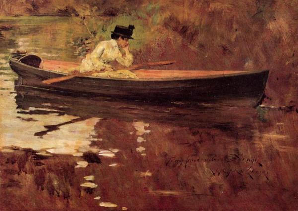 Mrs. Chase In Prospect Park by William Merritt Chase