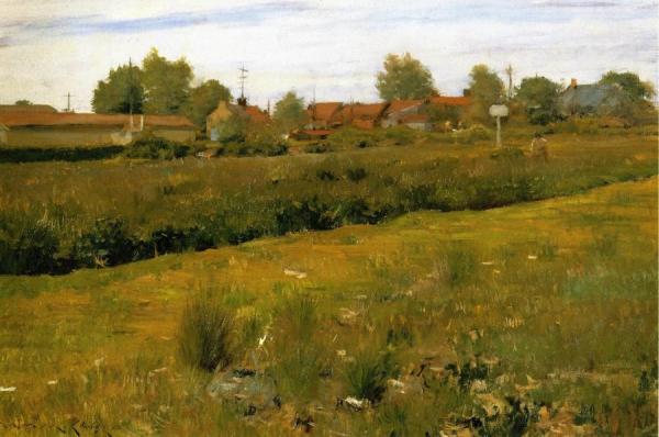 Red Roofs Of Bristol, Pennsylvania by William Merritt Chase