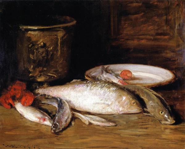 William Merritt Chase Still Life - Fish