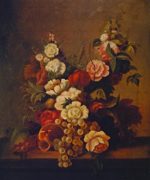 Still Life With Flowers And Fruit by William Merritt Chase