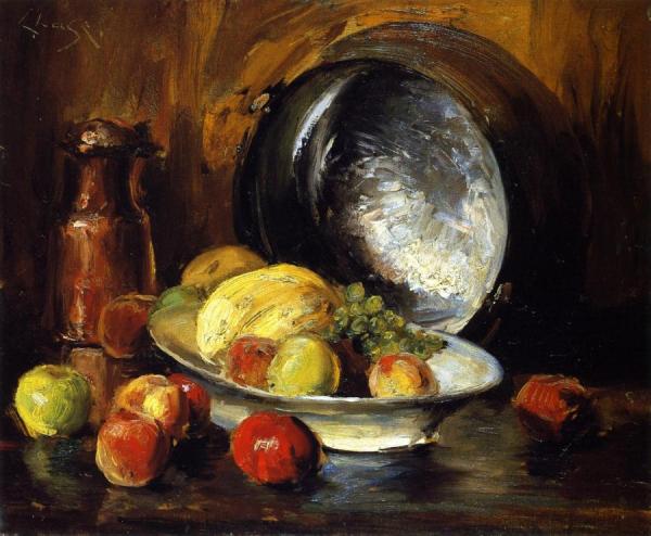Still Life With Fruit And Copper Pot by William Merritt Chase